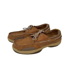 Magellan Outdoors Men's Laguna Madre Brown Tan Leather Boat Shoes Size 12E